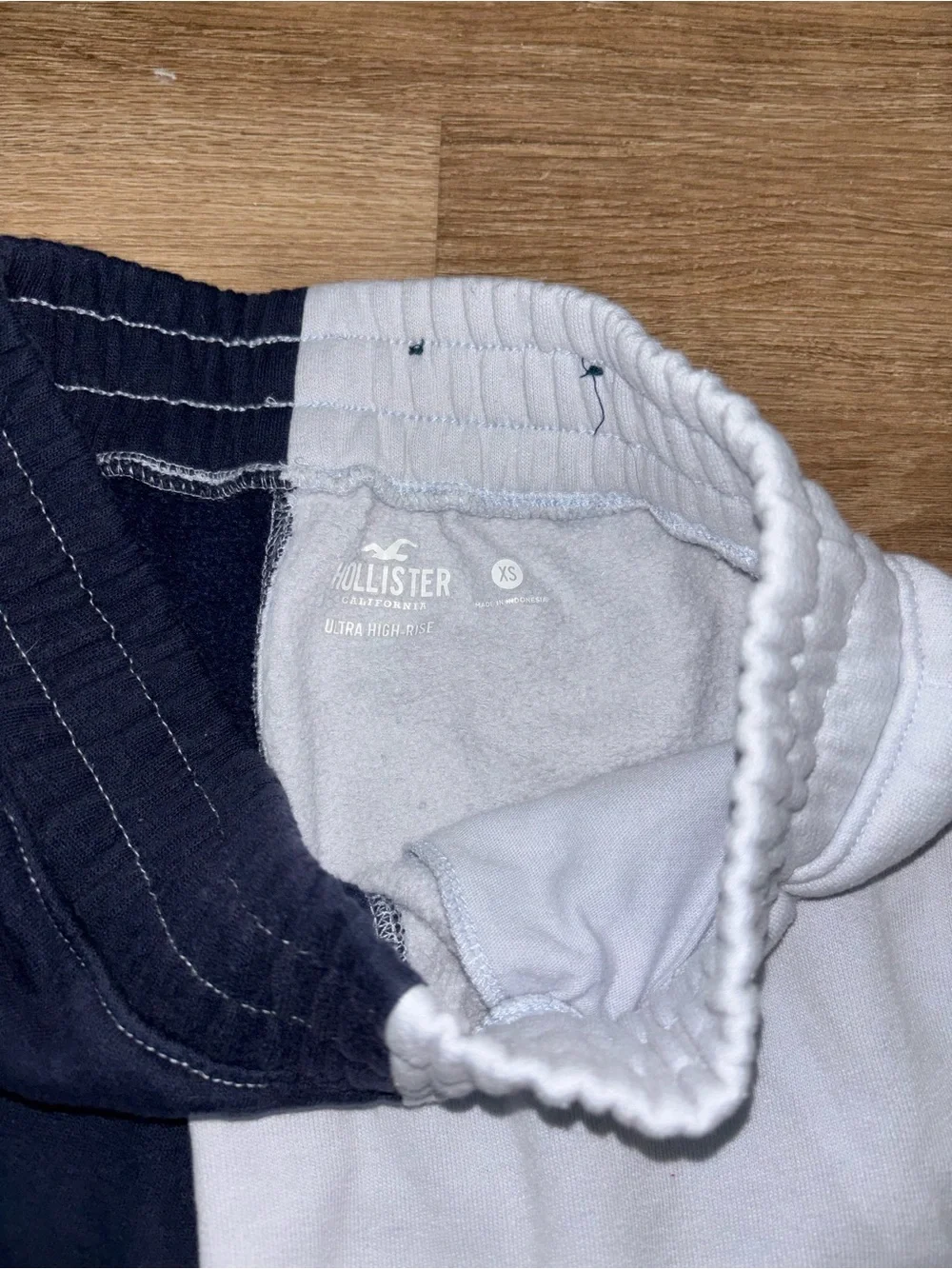 Hollister Navy and White Colorblock Lounge Shorts
